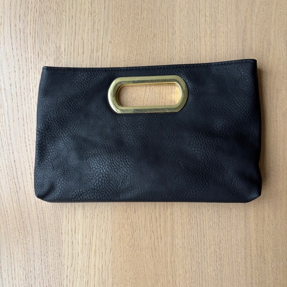 Charming Charlie Black and Gold Clutch - Picture 2 of 4